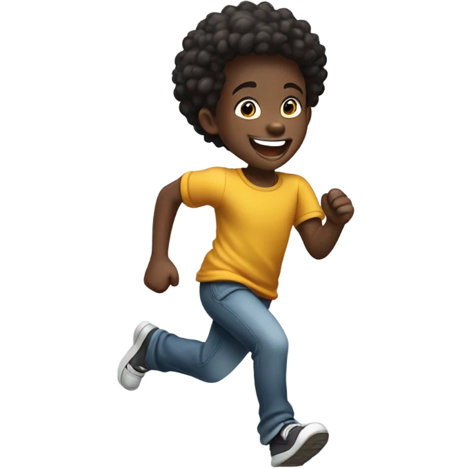 Black African kid running emoji