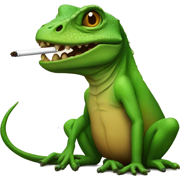 Lizard smoking emoji