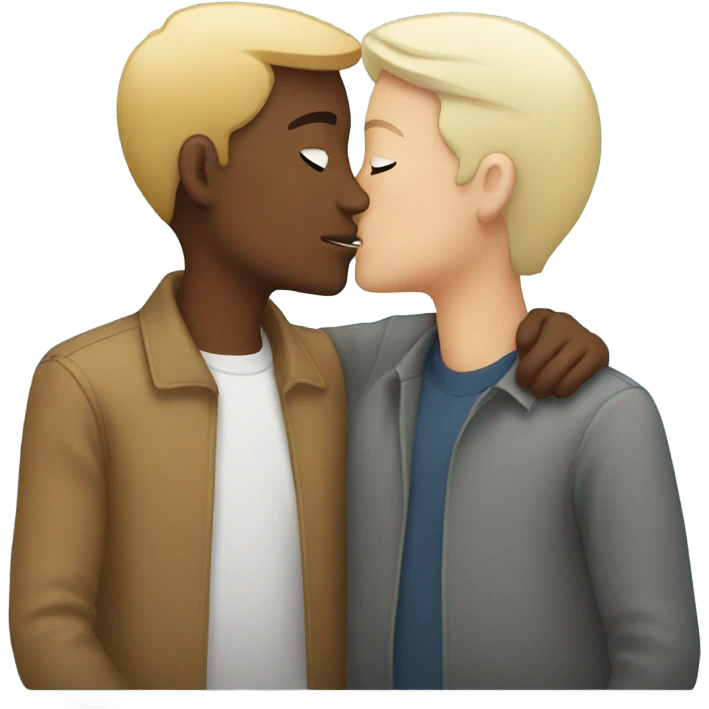 three white people kissing  emoji