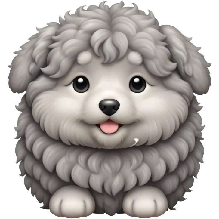 Gray curly puppy emoji