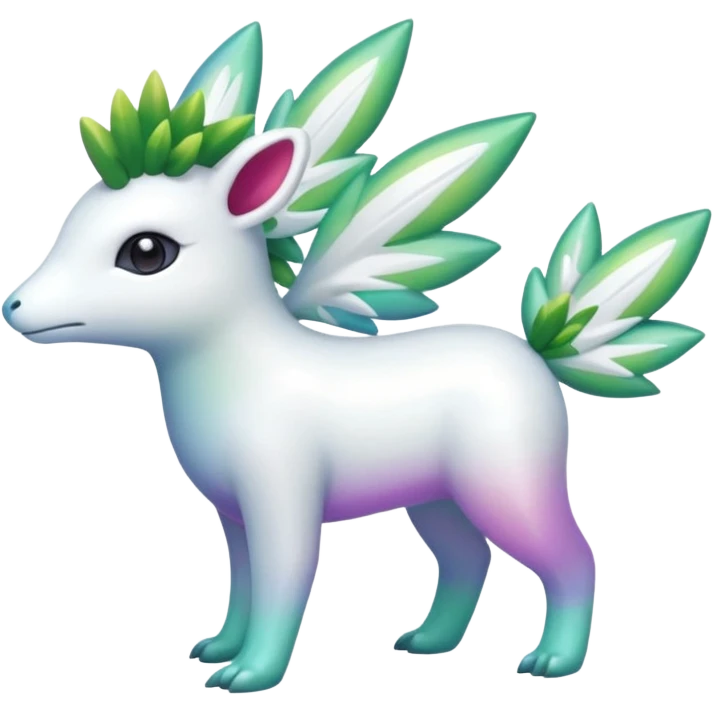 Shiny Iridescent Helioptile-Amaura-Shaymin-Fakémon-hybrid-creature (full body)  emoji