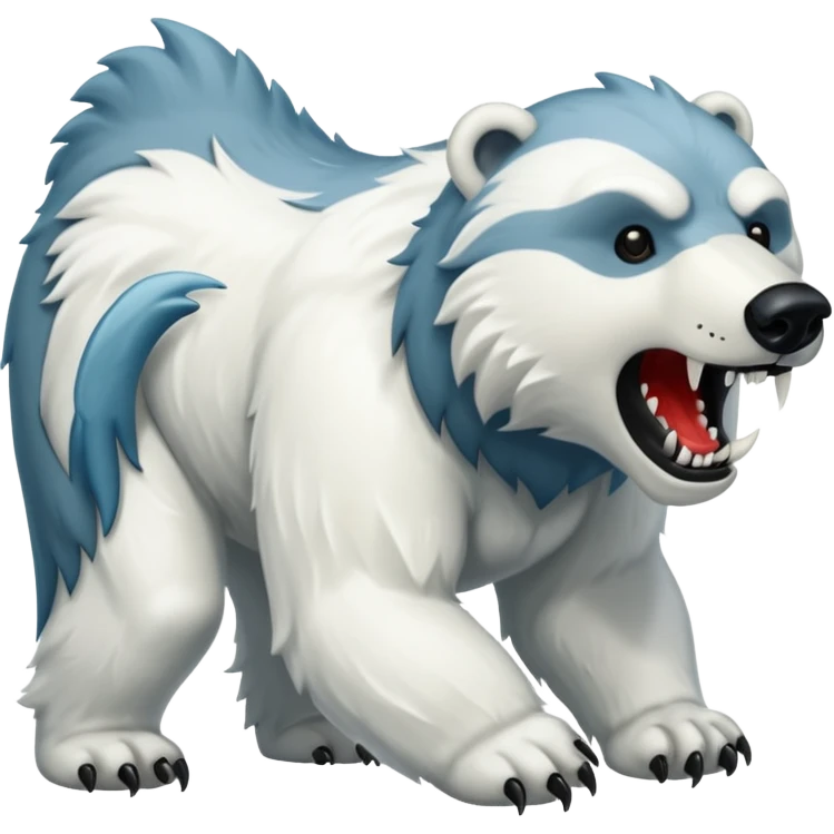 Sabertoothed polar bear with a wolf’s tail  emoji