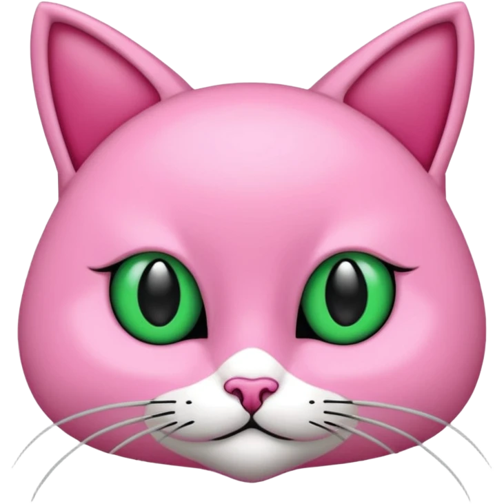 Bir siyah renkli kedi gözleri yeşil ve oturuyor boynunda tasma pembe var emoji