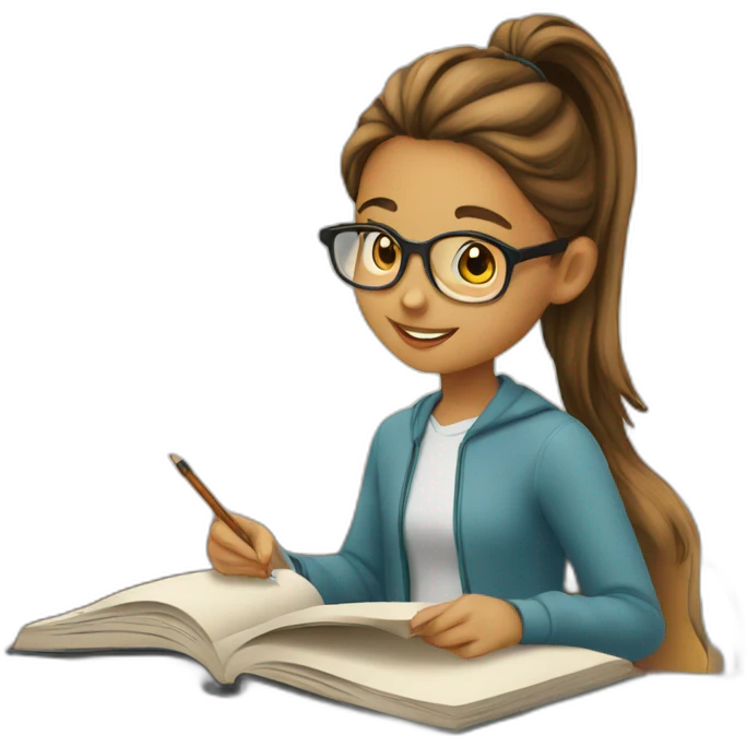 girl-studyng-book emoji