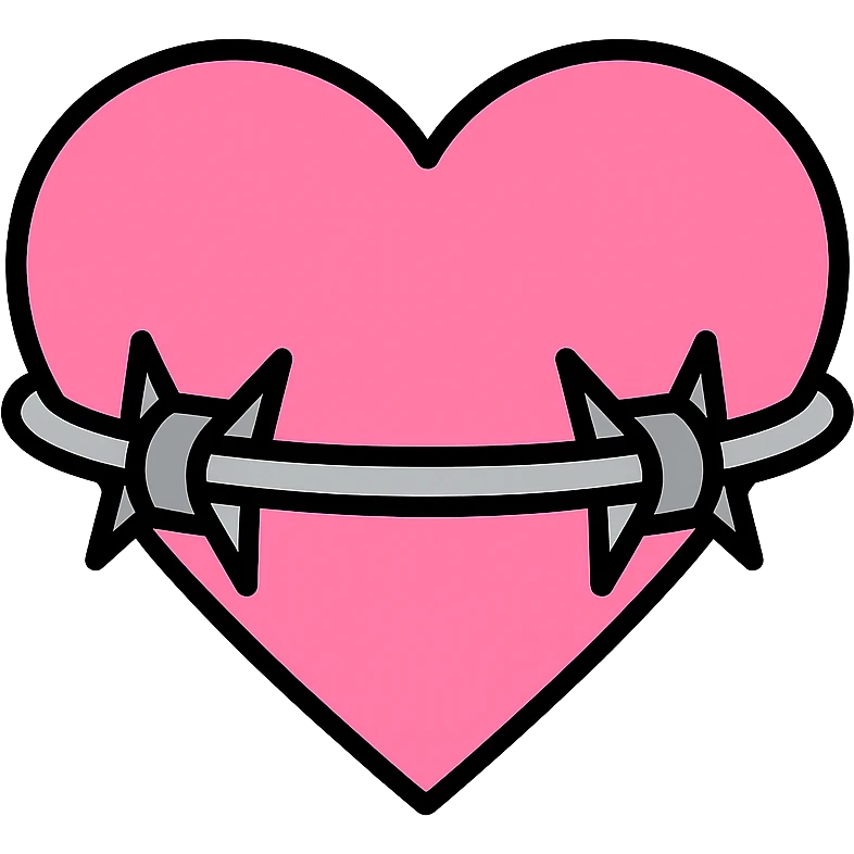 pink heart with metal thorns emoji