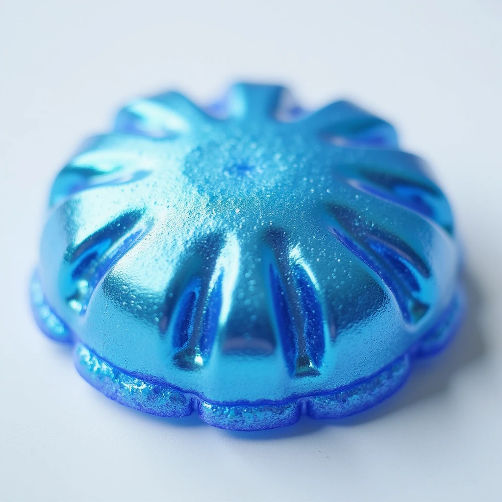 realistic blue candy with a holographic sheen, photorealistic style emoji