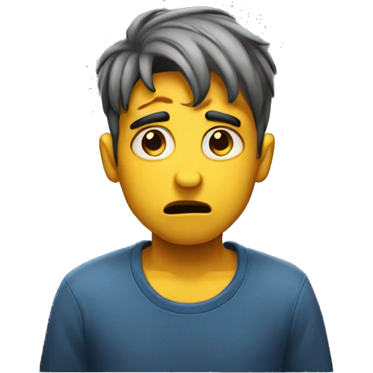 Sad boy with nervous expression  emoji