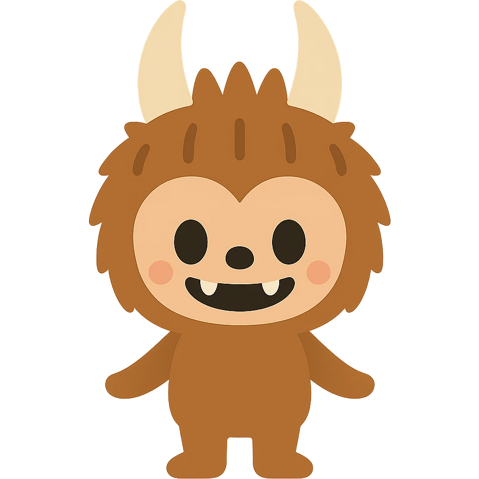 Labubu character as a flat color icon, clean lines, soft color palette emoji