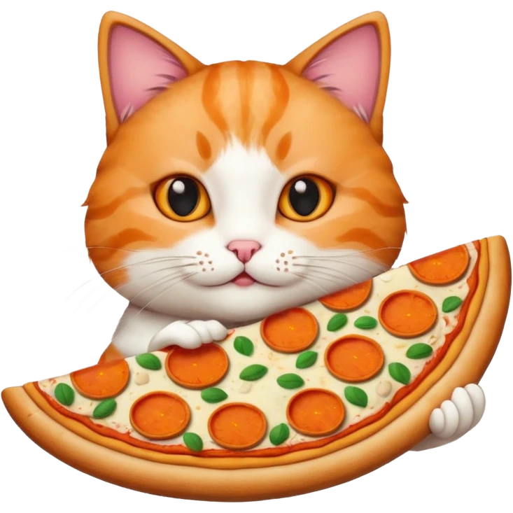 Cat with pizza emoji