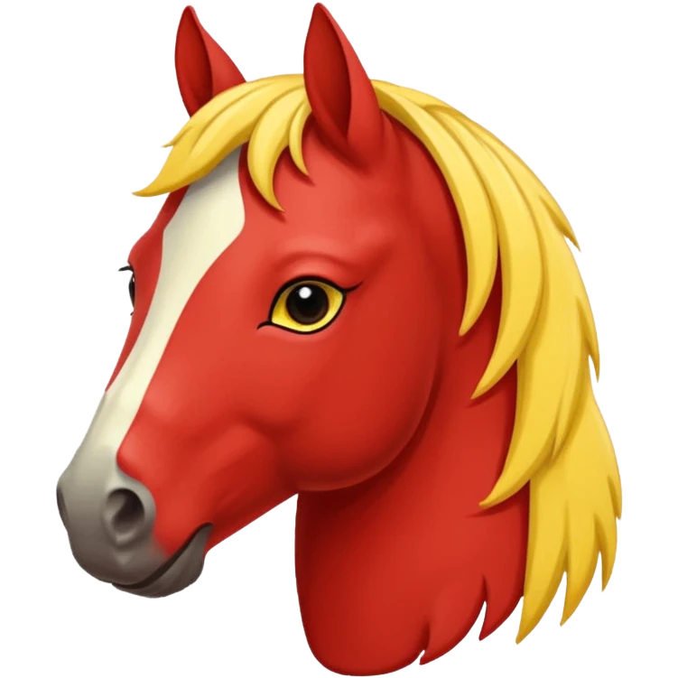 Cavalo vermelho e amarelo pastel emoji