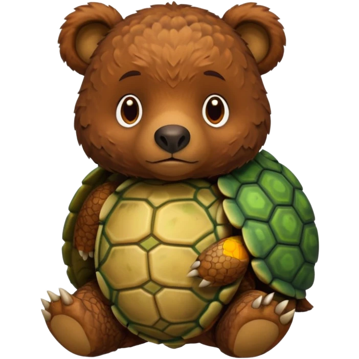 Sad bear with a turtle shell on his back emoji