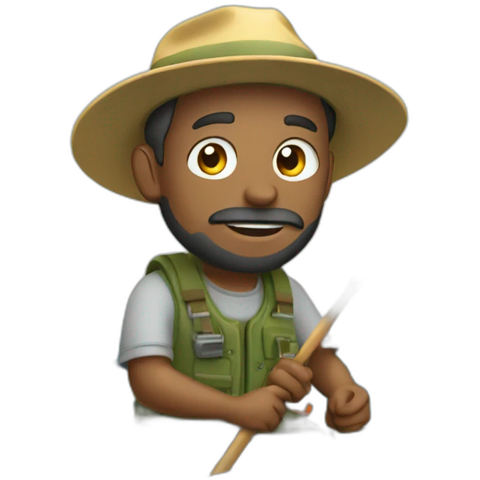 fisherman fishing on a boat emoji