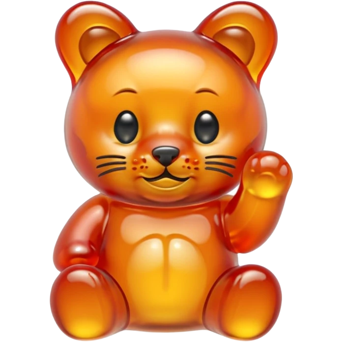 gummy bear with cat ears & whiskers emoji