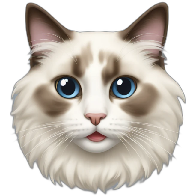 Ragdoll cat with pecifier in its mouth emoji