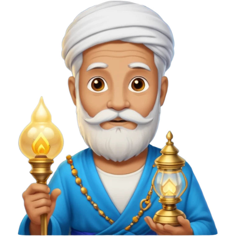 Old genie - white beard, lamp





































 emoji