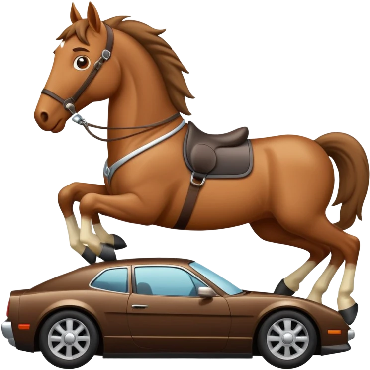 horse riding a car emoji
