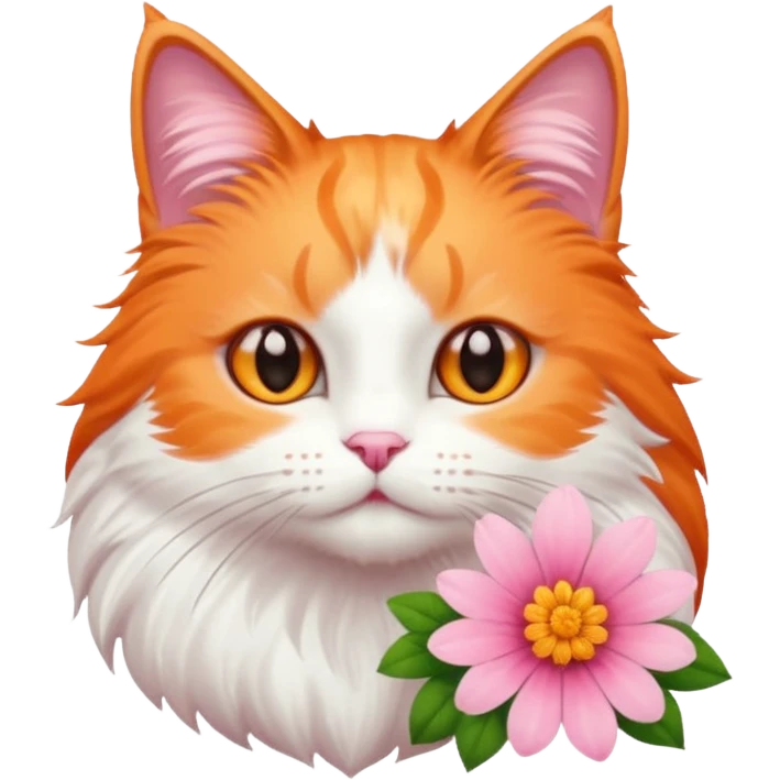 Cat and flower emoji