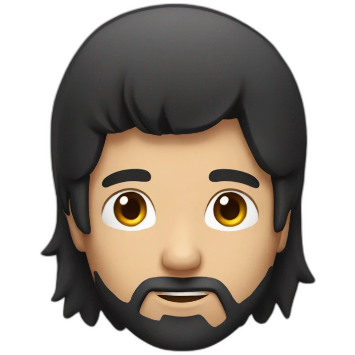 long black hair man with beard emoji