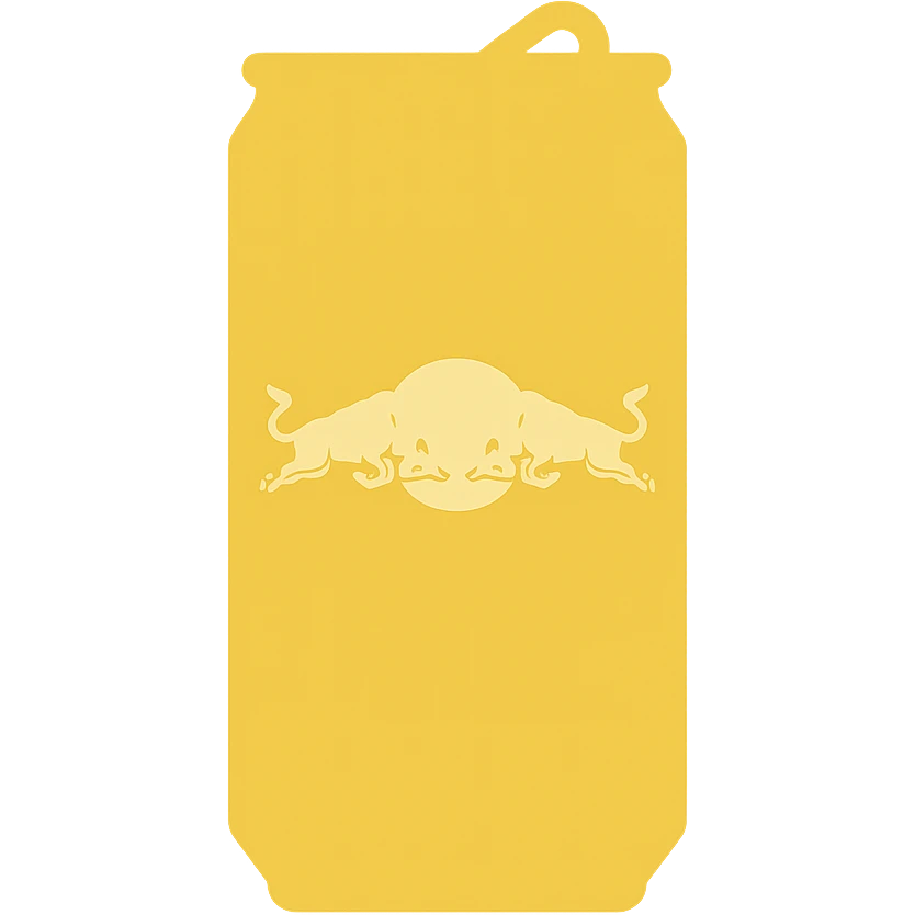 Flat Red Bull yellow emoji