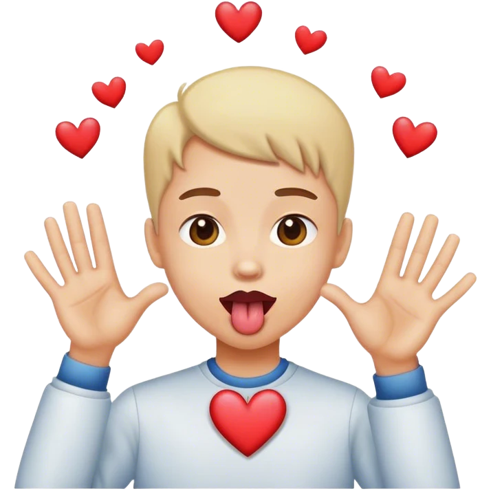 A heart with his toungue out emoji