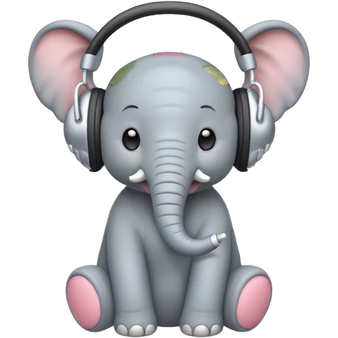 baby elephant with headphone emoji