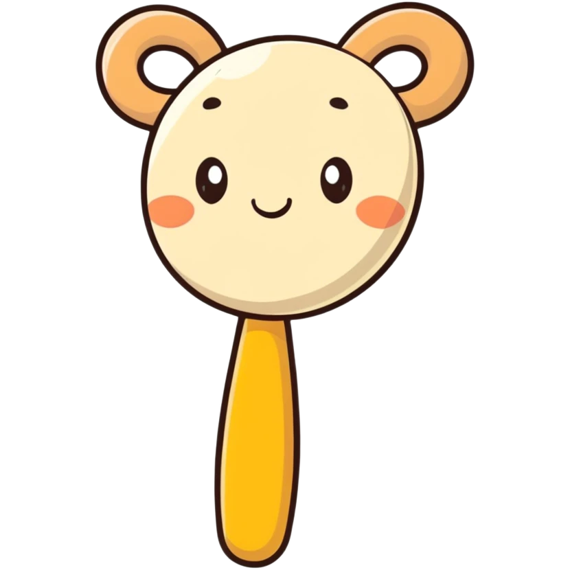 baby rattle with gradient and beige colors emoji