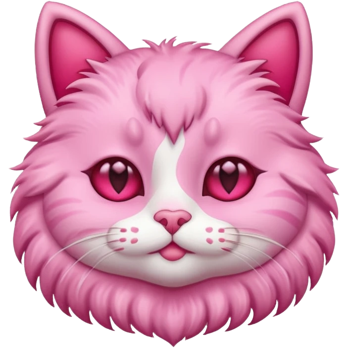Pink cat with heart eyes emoji