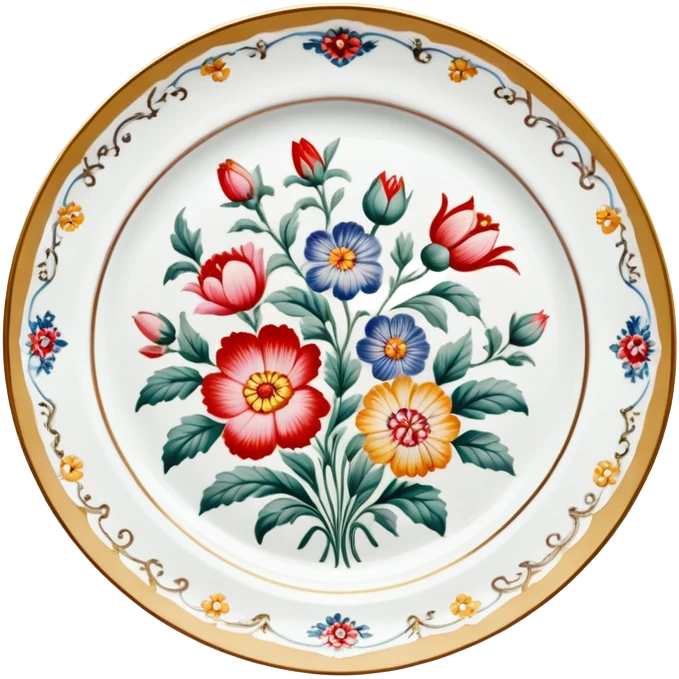 vintage floral porcelain plate emoji