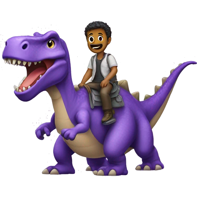 Guy on purple dinosaur  emoji
