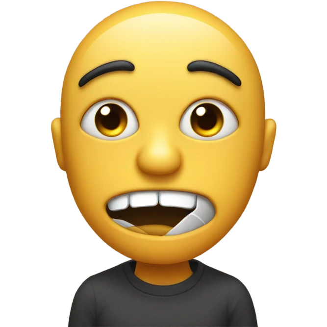 Emoji with totally rolled up eye and mouth open emoji