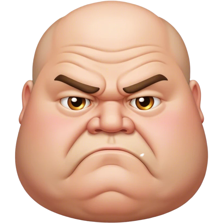 Grumpy fat man emoji