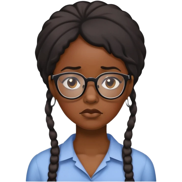 Sad black lady glasses  emoji