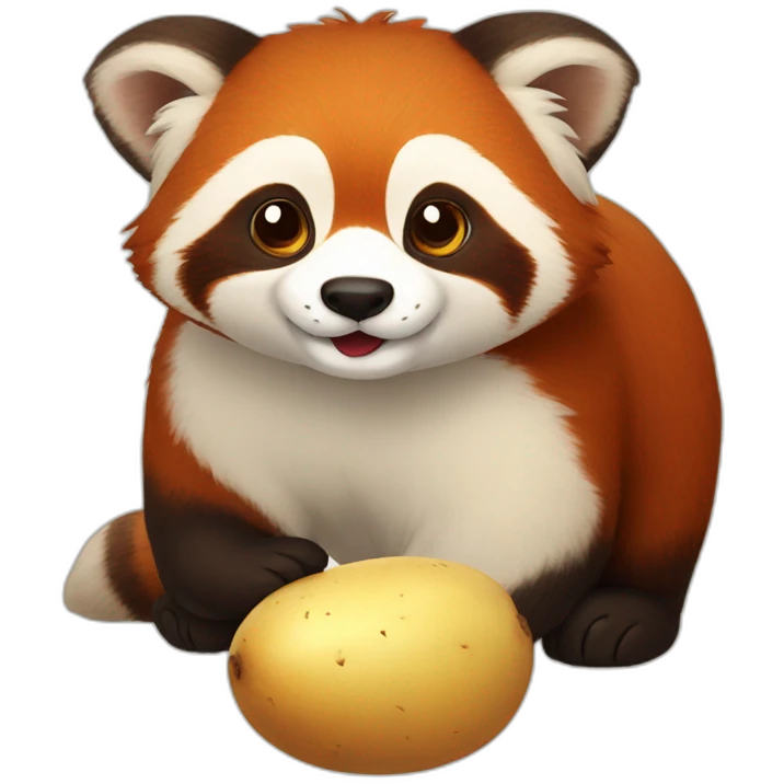 red panda wirh potato emoji