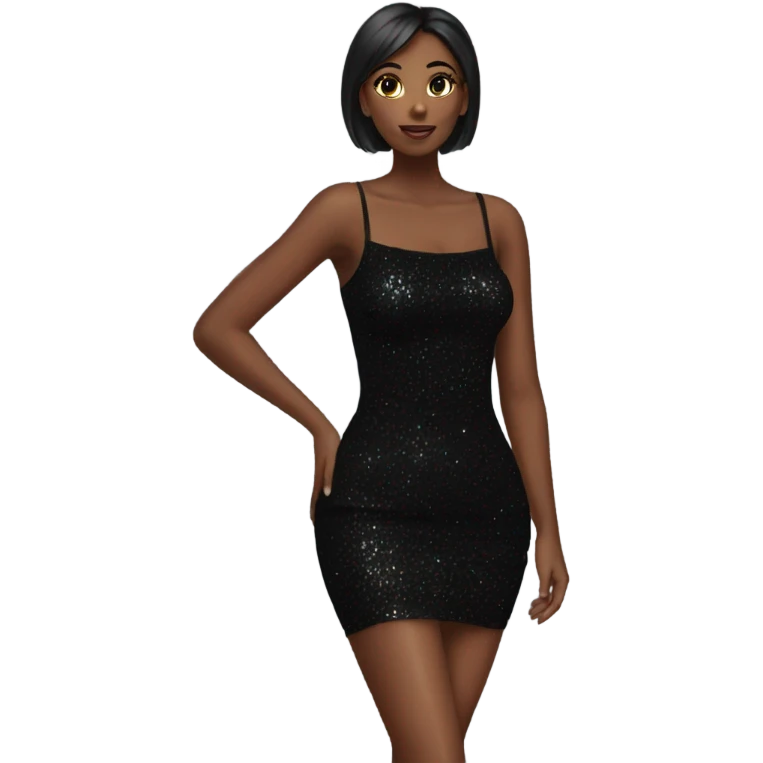 sparkly short black bodycon dress emoji