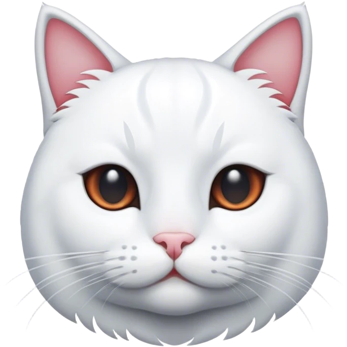 White cat wearing dorse emoji
