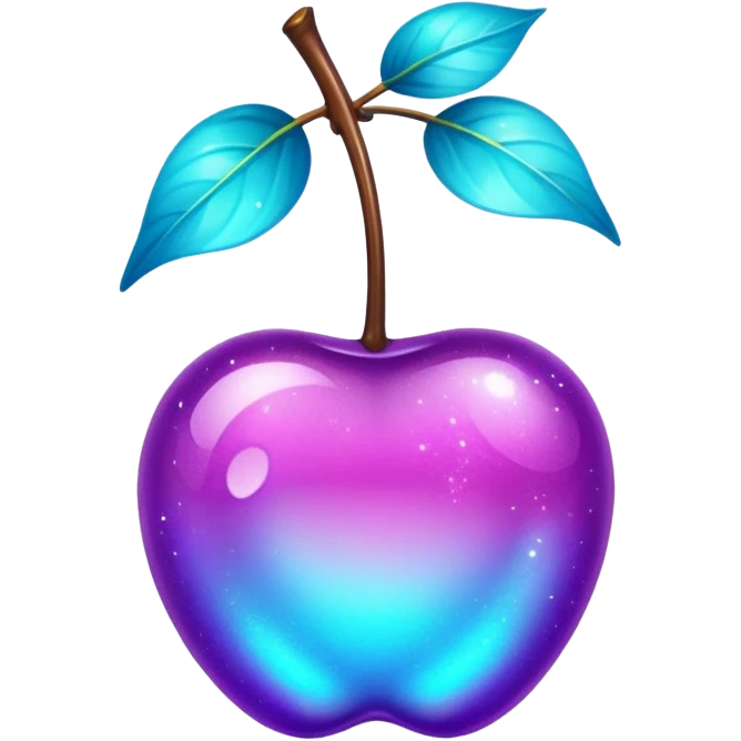 glitter purple and cian cherry emoji