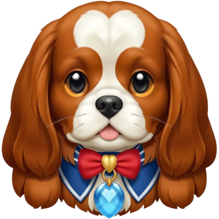 bana şaşkın suratlı yavru king charles köpek yüzü yarat emoji