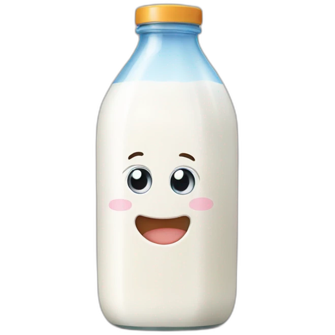 A cute face bottle of milk emoji