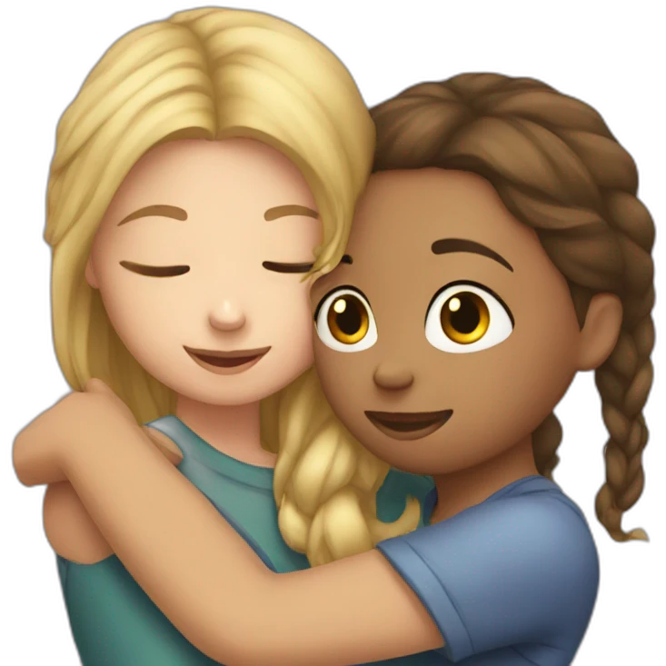 Girl hugging girl emoji