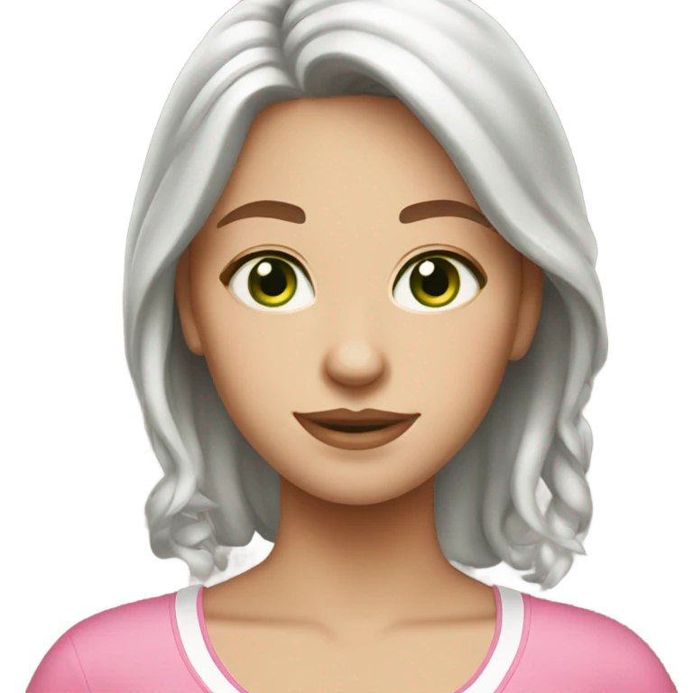 white country girl wearing pink brown hair green eyes  emoji