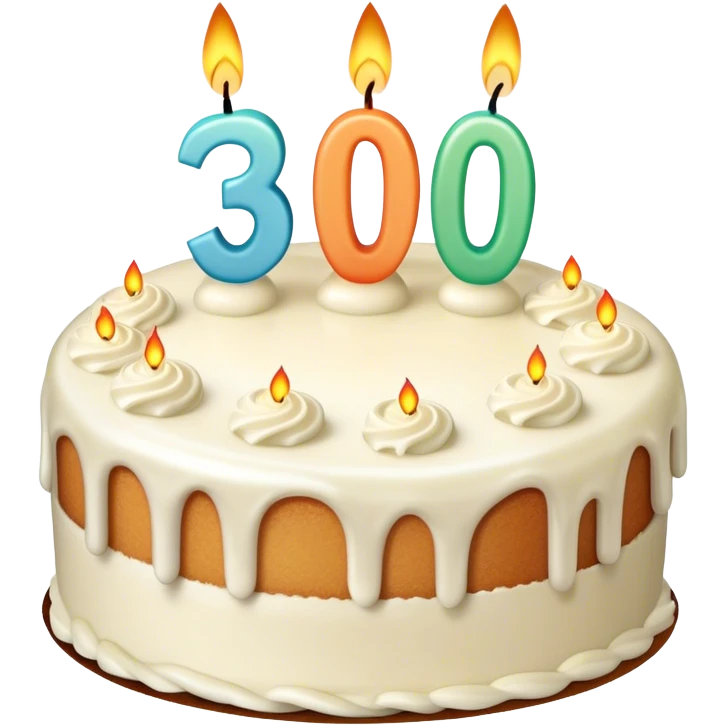Cake with candles that say 30  emoji