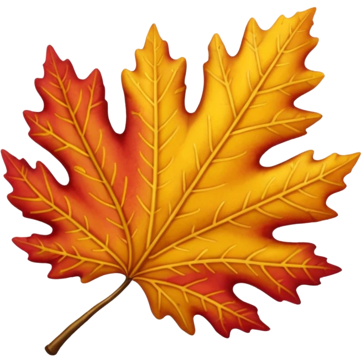 yellow and red oak leaf  emoji
