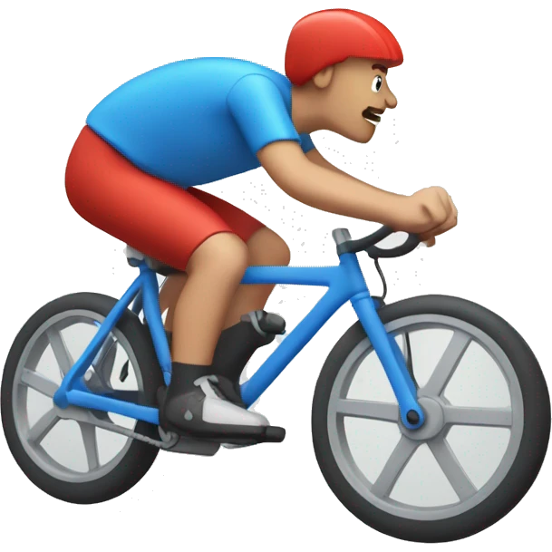 Red hair riding a blue hill climb bike emoji