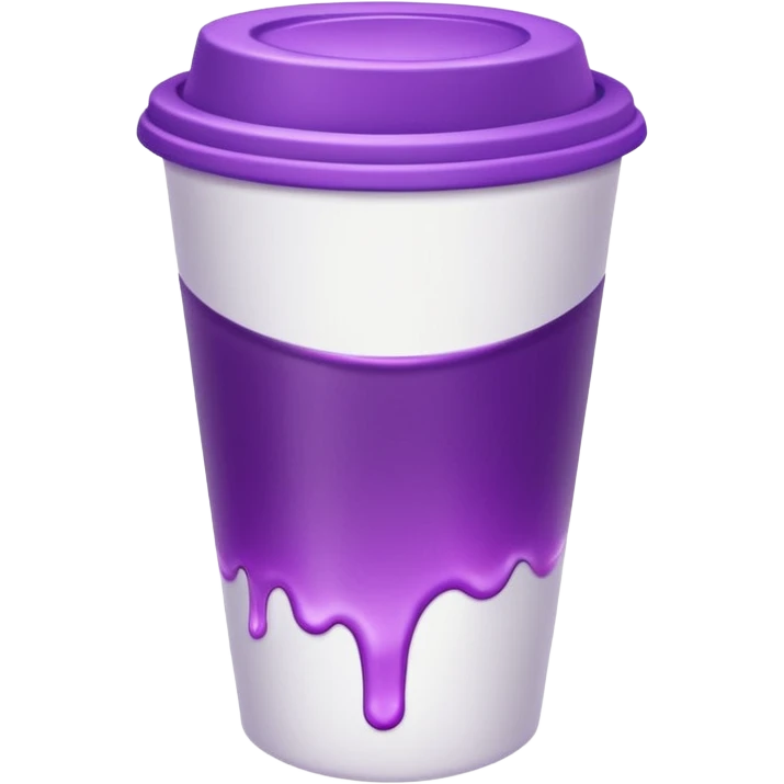 White solid paper cup filled with purple drank emoji