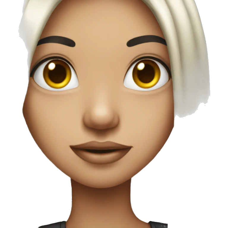 girl with long black hair and piercings  emoji