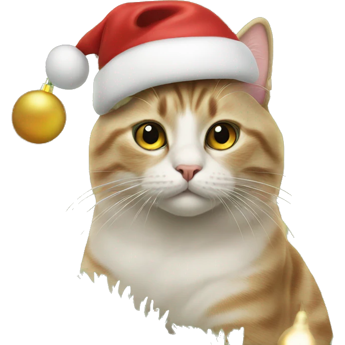 a cat on the christmas tree emoji