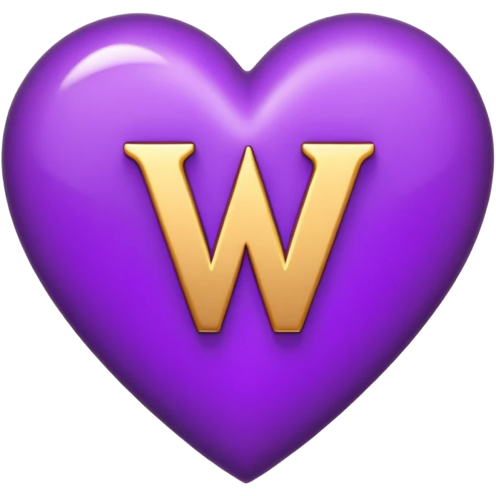 The Letter “w” inside a Purple Heart emoji