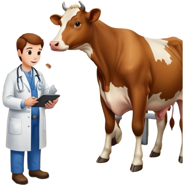 veterinaria con una vaca emoji