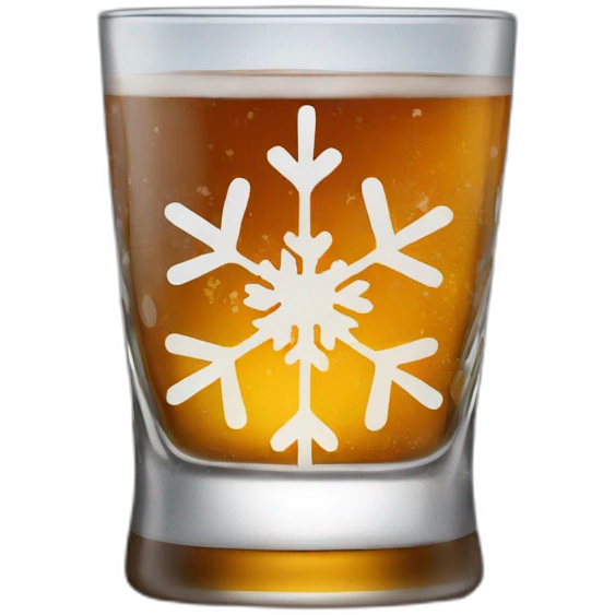Whiskey glass with snowflake emoji