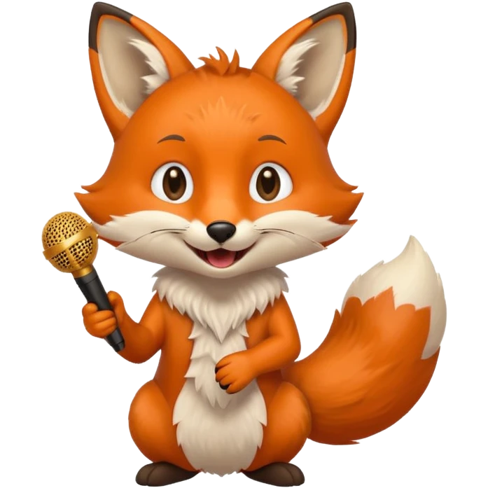 fox  singing with mic  emoji
